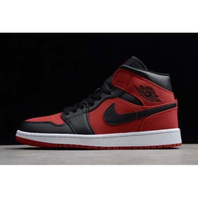 Nike Erkek Air Jordan 1 Mid Kırmızı / Siyah Basketbol Ayakkabısı Türkiye - K2AIK4K5